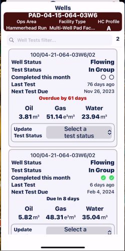 1E - GEN 2 - Well Test 01 Screen