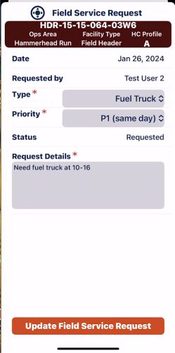 2A -GEN 2 - Field Service Req 02 Screen